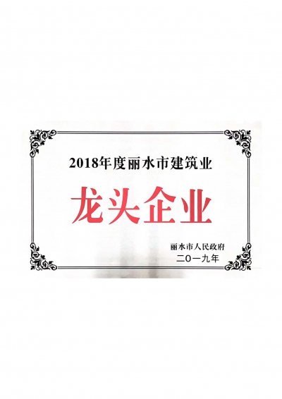 2018年度麗水市建筑業龍頭企業